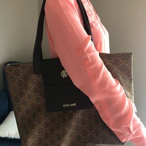 roberto cavalli folding large shopper